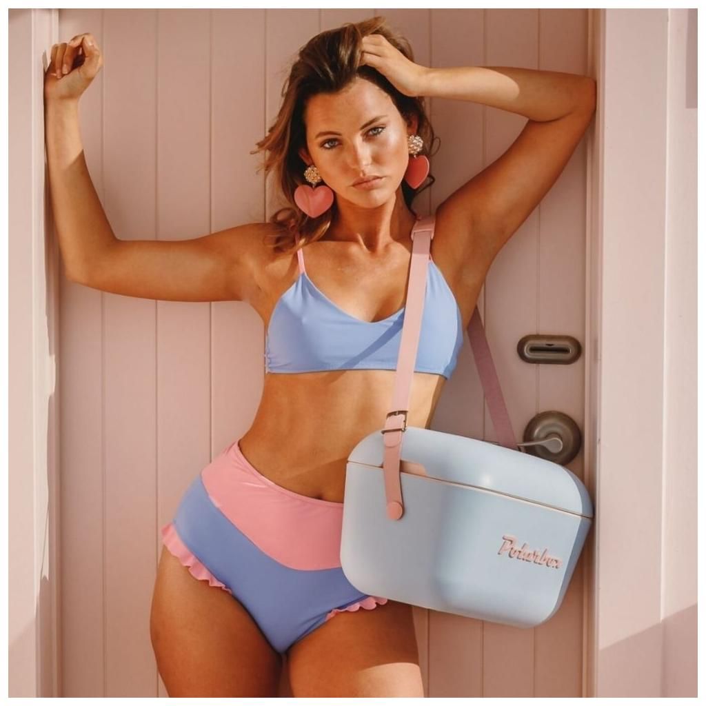 Glacière 12L Vert Pop - logo et sangle rose - POLARBOX Glacière 12L Vert Pop - logo et sangle rose - POLARBOX