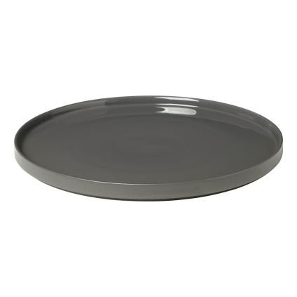 Plat de service PILAR 32 cm, gris foncé, céramique, Blomus