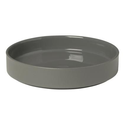 Assiette creuse PILAR 20 cm, gris foncé, céramique, Blomus