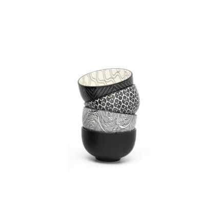 Tasse à thé PUCHENG, set de 4 pièces, noir, Bredemeijer