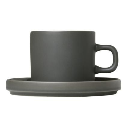 127646 hrnek na kavu s podsalkem mio 200 ml sada 2 ks khaki blomus