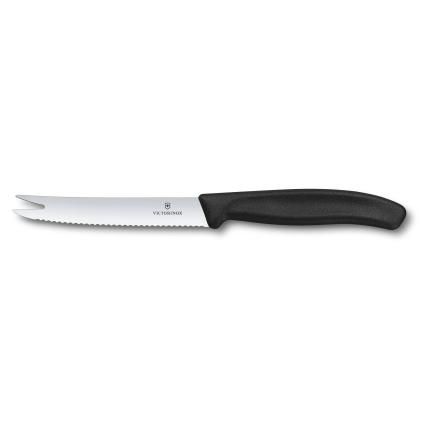 Couteau à fromage et saucisson 11 cm, noir, Victorinox