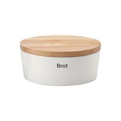 Boîte à pain 30 x 23 cm, avec couvercle en bois/planche à découper, Continenta