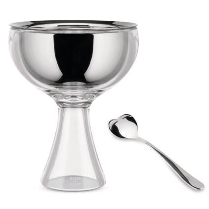 Coupes à glace BIG LOVE, avec cuillère, gris, Alessi