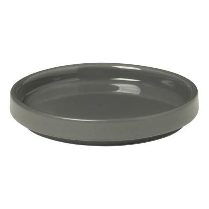 Assiette à tapas PILAR, 10 cm, gris foncé, céramique, Blomus