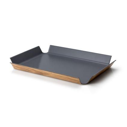 Plateau de service 41 x 29 cm, antidérapant, gris, Continenta