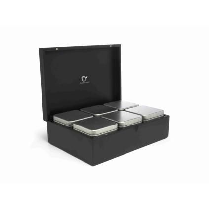 Boîte de rangement pour thé en vrac, 6 boîtes, noir, Bredemeijer