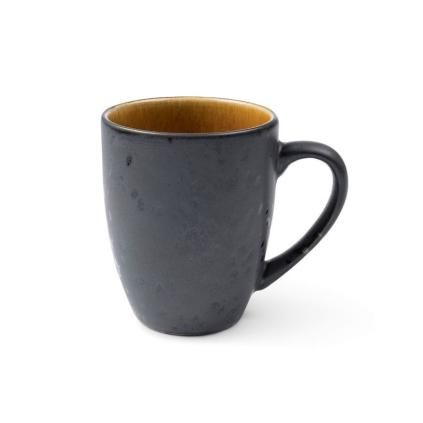 Mug 300 ml, noir/ambre, grès, Bitz