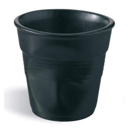 Tasse FROISSÉS 180 ml, noir satiné, porcelaine, REVOL