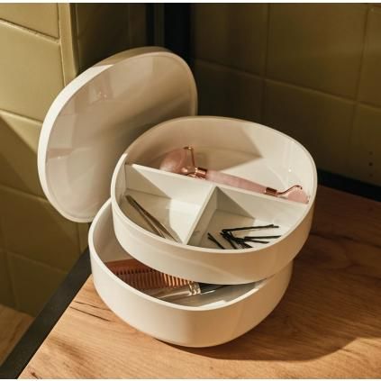 Boîte de rangement salle de bain BIRILLO 18 cm, blanc, Alessi