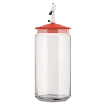 Bocal de nourriture pour chien LULAJAR 1,5 l, rouge, verre, Alessi
