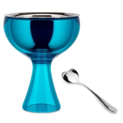 Coupes à glace BIG LOVE, avec cuillère, bleu, Alessi