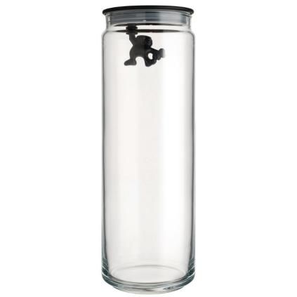 Bocal de rangement GIANNI 2 l, couvercle noir, verre, Alessi