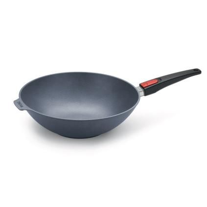 Wok DIAMOND LITE 32 cm, pour induction, poignée amovible, titane, WOLL