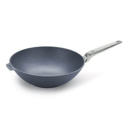 Wok DIAMOND LITE PRO 34 cm, pour induction, poignée en acier inoxydable, titane, WOLL