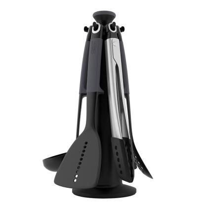 Set d'ustensiles de cuisine ELEVATE, avec support rotatif, noir, Joseph Joseph