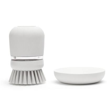 Brosse à vaisselle avec distributeur, gris clair, Brabantia