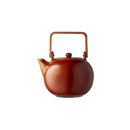Théière avec infuseur à thé 1,2 l, ambre, manche chêne, Bitz