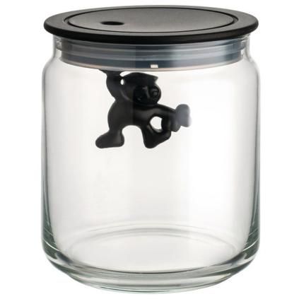Bocal de rangement GIANNI 750 ml, couvercle noir, Alessi