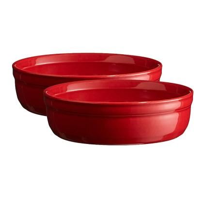Plat à crème brûlée 12 cm, set de 2 pièces, rouge bordeaux, Emile Henry