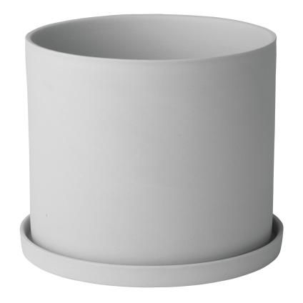 Pot de fleur NONA S 15 cm, gris clair, porcelaine, Blomus