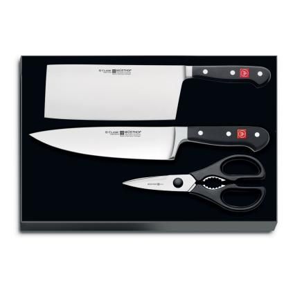 Set de couteaux CLASSIC, 3 pièces, avec ciseaux, Wüsthof
