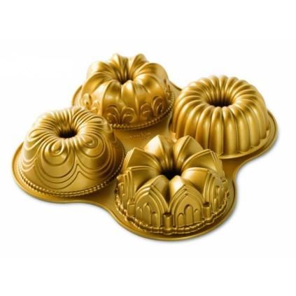 Moule à gâteau QUARTET BUNDT, doré, Nordic Ware