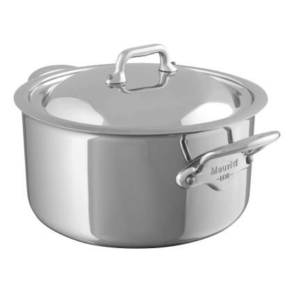 Marmite 20 cm, avec couvercle, anses inox, Mauviel