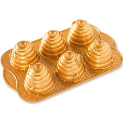 Moule à gâteau BEEHIVE, pour 6 minicakes, or Nordic Ware