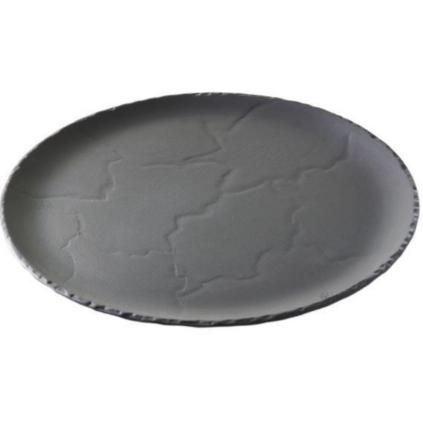 Assiette BASALT 32 cm, effet ardoise, céramique, REVOL