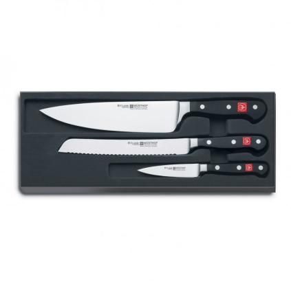 Set de couteaux CLASSIC, 3 pièces, avec couteau à pain, Wüsthof