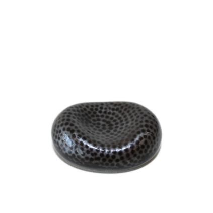 Galet repose-couteaux FINE DOTS, glaçure noire, porcelaine, MIJ
