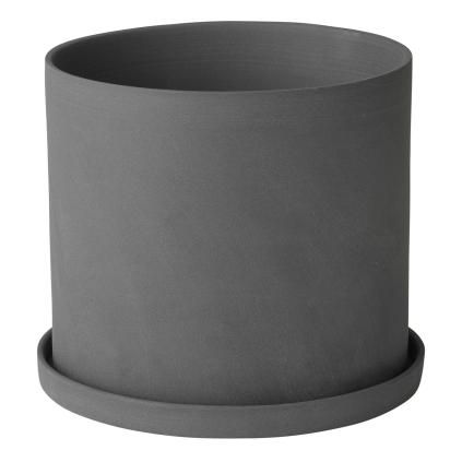 Pot de fleur NONA, 12,5 cm, gris foncé, Blomus