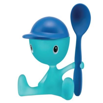 Coquetier CICO, avec cuillère, bleu, Alessi