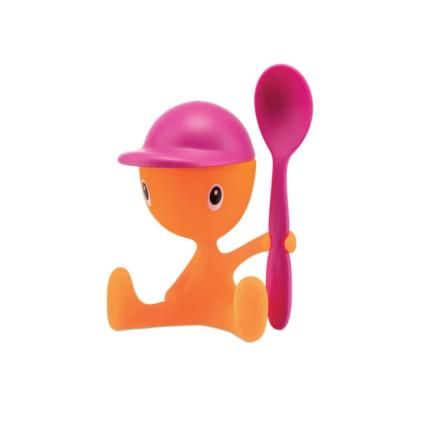 Coquetier CICO, avec cuillère, rose, Alessi