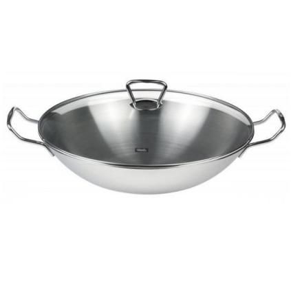 Wok KUMNING 36 cm, avec couvercle en verre, Fissler