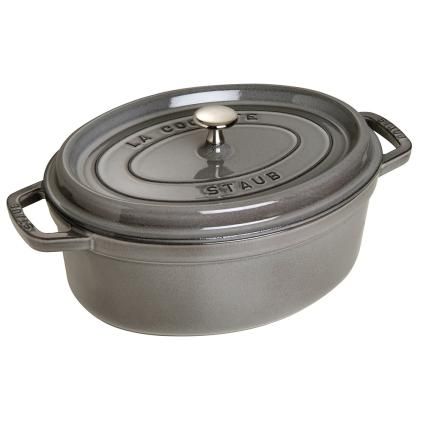 Faitout V 8 l, ovale, gris graphite, fonte, Staub