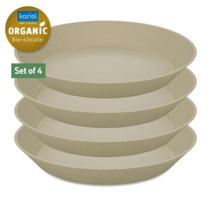 Assiette creuse en plastique CONNECT, set de 4 pc, 24 cm, sable naturel du désert, Koziol