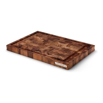 Planche à découper 42,5 x 29 cm, brun, bois d'acacia, Continenta