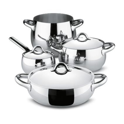 Batterie de cuisine MAMI, 7 pièces, acier inoxydable, Alessi