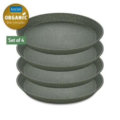 Assiette en plastique CONNECT, set de 4 pc, 20,5 cm, gris cendré naturel, Koziol