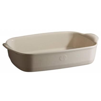 Plat de cuisson four 36 x 23 cm, crème, argile, Emile Henry