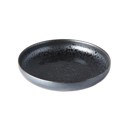 Assiette à dessert BLACK PEARL 22 cm, bord haut, MIJ