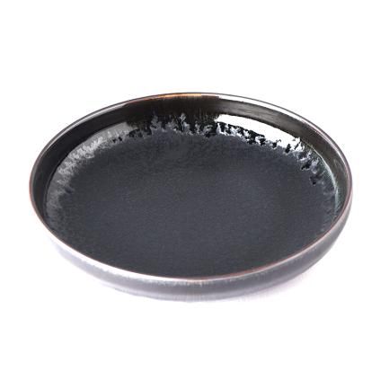 Assiette à dessert MATT BLACK 22 cm, bord haut, MIJ