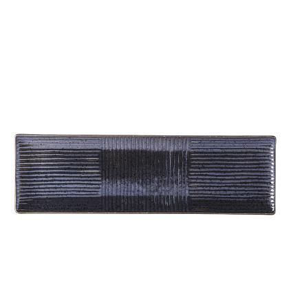 Assiette à sushi et sashimi, 33 x 10 cm, noire, MIJ