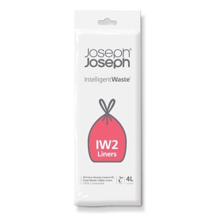 Sac poubelle INTELLIGENTWASTE IW2 4 l, 50 pièces, compostables, Joseph Joseph