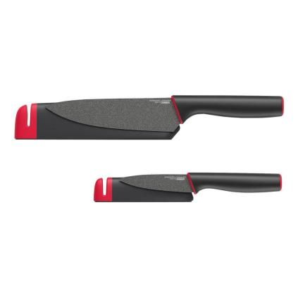 Set de couteaux SLICE&SHARPEN, 2 pièces + 2 étuis à couteaux avec aiguiseurs, Joseph Joseph