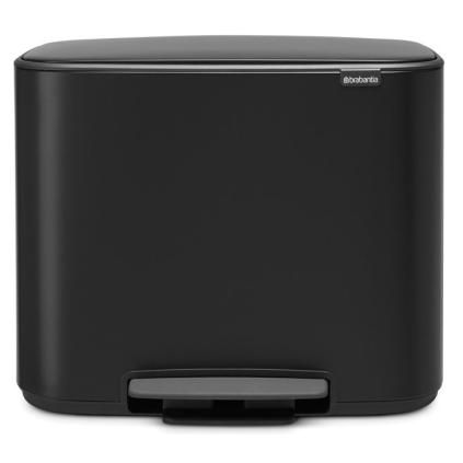Poubelle à pédale BO 3 x 11 l, noir, Brabantia