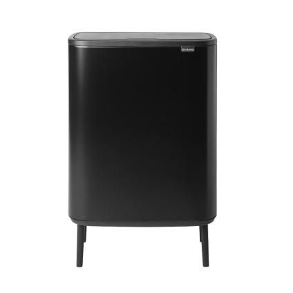 Poubelle à couvercle tactile BO HI 2 x 30 l, noir, Brabantia