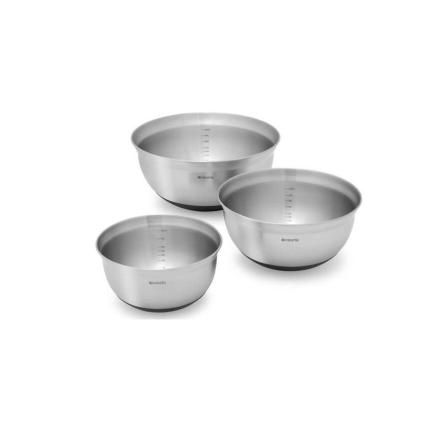 Bol de cuisine, set de 3 pc, acier inoxydable mat, Brabantia